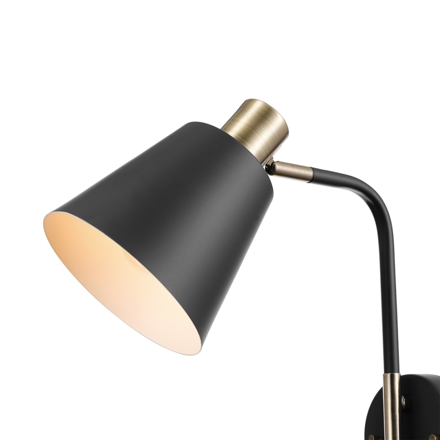 Globe Electric Novogratz Cleo 14in Tall Wall Sconce Matte Black